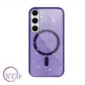 Futrola MagSafe Sparkle / Samsung Galaxy S25 / ljubicasta providna