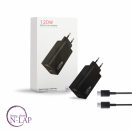 Punjac 120W dual port (komplet: adapter + kabl) / kabl type C to type C / crna