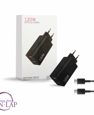 Punjac 120W dual port (komplet: adapter + kabl) / kabl type C to type C / crna