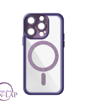 Futrola Magnetic Glitter / Iphone 15 Pro Max / ljubicasta