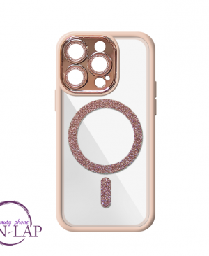 Futrola Magnetic Glitter / Iphone 15 Pro Max / roze